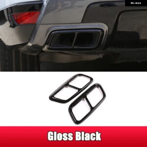 ランドローバー レンジローバー スポーツ L494 2018 2019 304 ステンレスマフラーマフラーテールカバー トリム ステッカー - black