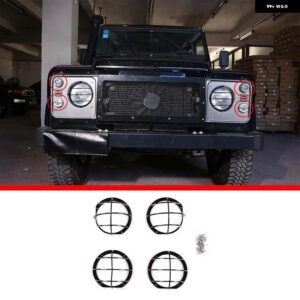 ランドローバー ディフェンダー 90 110 2004-2019 ステンレスブラックウィンカーカバー ステッカー 装飾 - style 4