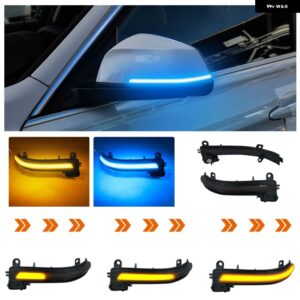 BMW ブラック LED ダイナミック ウィンカーライトサイドミラーフラッシュライト 1 2 3 4 X1 M シリーズ F20 F30 F31 F32 F33 F34 F36 E84 I3 - Blue-Yellow
