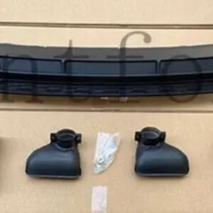 アウディ ABS リアバンパー トランク リップ スポイラー ディフューザー 排気チップ付き A6 S6 SLINE C8 2019-21 - Black exhaust pipe