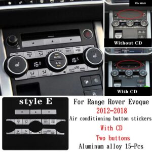 ランドローバー レンジローバー イヴォーク 2012-19 カースタイリング 合金カーエアコンボタン ステッカー - Style E