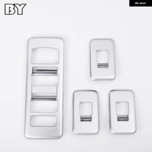 ランドローバー 4個 クローム窓ガラスリフトボタンフレームトリム ステッカー レンジローバー スポーツ 2014-2017 インテリア - Silver