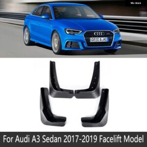アウディ 車 マッドフラップ A3 2017 8V セダンサルーン 2013 2019 フェンダー マッドガード フラップ マッドガード 2015 2016 2018 - Fit Facelift Model