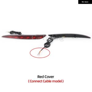 テスラ 2個 モデル Y 2019-23 リア フォグランプ ブレーキライト ダイナミック ウィンカーリフレクター LED バンパー ライト - Red A Connect Cable