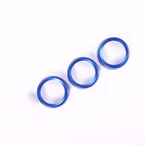 ランドローバー 3個 レンジローバー ヴォーグ L405 2014-2017 リアエアコンノブ オーディオ サークルトリムアルミ - blue