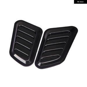 BMW 2個 ABS エアフローインテークフードスクープベント ボンネット カバー 汎用 DIY 装飾 - black