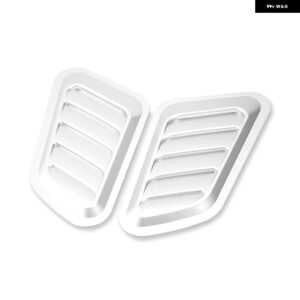 BMW 2個 ABS エアフローインテークフードスクープベント ボンネット カバー 汎用 DIY 装飾 - Silver