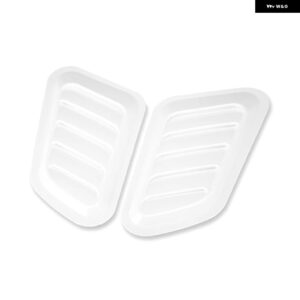 BMW 2個 ABS エアフローインテークフードスクープベント ボンネット カバー 汎用 DIY 装飾 - WHITE