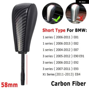 BMW E39 E46 E53 E60 E61 E63 E64 E83 E81 E82 E87 E90 E91 E92 品質のギア シフトノブ ABS レザー - Carbon fiber-Short