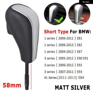 BMW E39 E46 E53 E60 E61 E63 E64 E83 E81 E82 E87 E90 E91 E92 品質のギア シフトノブ ABS レザー - Matt Silver-Short