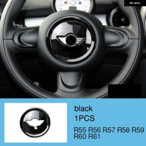 BMW ステアリングホイール パネルマルチメディアボタン 装飾 カバー ミニクーパー JCW R55 R56 R57 R58 R59 R60 R61 - black-1pcs