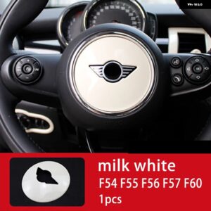 BMW ステアリングホイール センター 装飾 カバー ミニクーパー S カントリーマン F54 F55 F56 F57 F60 カー インテリア スタイリング - milky white