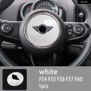 BMW ステアリングホイール センター 装飾 カバー ミニクーパー S カントリーマン F54 F55 F56 F57 F60 カー インテリア スタイリング - White