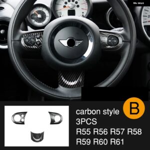 BMW インテリア プラスチック 装飾 カバー カーボンスタイル ステッカー ミニ R55 R56 R57 R58 R59 R60 R61 - steering wheel B