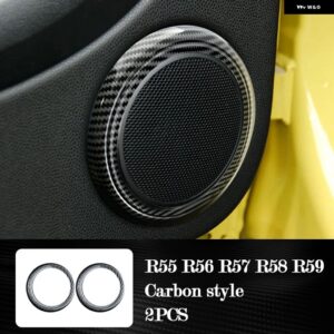 BMW インテリア プラスチック 装飾 カバー カーボンスタイル ステッカー ミニ R55 R56 R57 R58 R59 R60 R61 - Audio outer ring