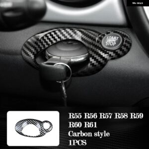 BMW インテリア プラスチック 装飾 カバー カーボンスタイル ステッカー ミニ R55 R56 R57 R58 R59 R60 R61 - keyhole cover