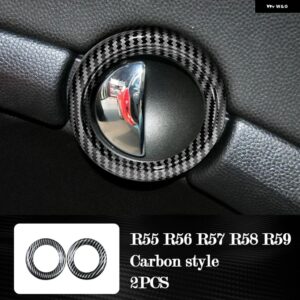 BMW インテリア プラスチック 装飾 カバー カーボンスタイル ステッカー ミニ R55 R56 R57 R58 R59 R60 R61 - inner handle ring
