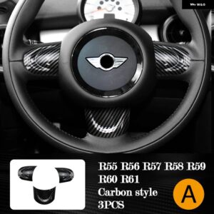 BMW インテリア プラスチック 装飾 カバー カーボンスタイル ステッカー ミニ R55 R56 R57 R58 R59 R60 R61 - steering wheel A