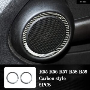 BMW インテリア プラスチック 装飾 カバー カーボンスタイル ステッカー ミニ R55 R56 R57 R58 R59 R60 R61 - Audio inner ring