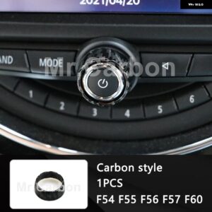 BMW カーラジオノブ 装飾 リングカバー MINI ONE COOPER S F54 F55 F56 F57 F60 内装 - Carbon style