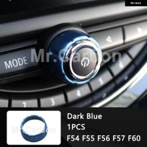 BMW カーラジオノブ 装飾 リングカバー MINI ONE COOPER S F54 F55 F56 F57 F60 内装 - Dark blue