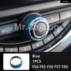 BMW カーラジオノブ 装飾 リングカバー MINI ONE COOPER S F54 F55 F56 F57 F60 内装 - blue