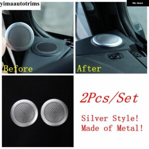 ジャガー ABS / メタル ダッシュボード オーディオ ステレオサウンド スピーカー リング カバー トリム XE / XF 2016 - 20 - Silver - Metal