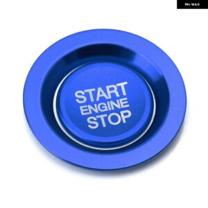 ジャガー CNC カーキーレス エンジン スタートボタン リング 装飾 付き XF XJ XE F-PACE F-TYPE レンジローバー EVO - blue