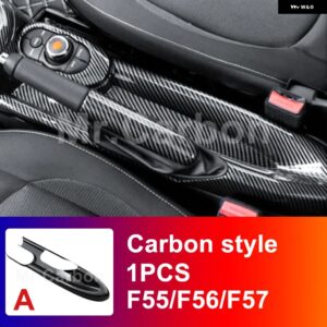 BMW 1個 カーギアレバーパネル ABS プラスチック 装飾 カバー カーボンスタイル ステッカー ミニ ONE JCW クーパー S F55 F56 F57 - Carbon Style A