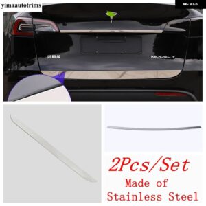 テスラ リアテールドア ストリップ テールゲート トランク 装飾 カバーキット トリムモデル Y 2021 2022 ステンレス外装 - Model C