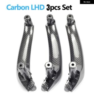 BMW LHD RHD 車左フロント インテリア ドアハンドルパネルハンドルプルトリムカバー X3 X4 F25 F26 2010-2016 オート - LHD 3PCS SET Carbon