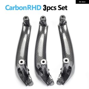 BMW LHD RHD 車左フロント インテリア ドアハンドルパネルハンドルプルトリムカバー X3 X4 F25 F26 2010-2016 オート - RHD 3PCS SET Carbon