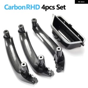 BMW LHD RHD 車左フロント インテリア ドアハンドルパネルハンドルプルトリムカバー X3 X4 F25 F26 2010-2016 オート - RHD 4PCS SET Carbon