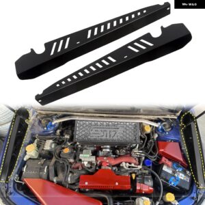 スバル WRX STI 2015-21 アルミウイングフェンダーガーニッシュ エンジン ベイカバー トリム 2個 - black