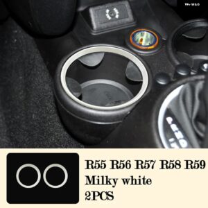 BMW カーギアパネル ウォーターカップリング 装飾 カバー カーボン ステッカー MINI ONE COOPER S R55 R56 R57 R58 R59 インテリア - Watercup-milky white