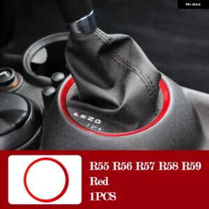 BMW カーギアパネル ウォーターカップリング 装飾 カバー カーボン ステッカー MINI ONE COOPER S R55 R56 R57 R58 R59 インテリア - Gear ring-red