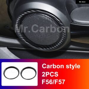 BMW ドアホーン 装飾 リングカーボンスタイル ステッカー カバー MINI ONE COOPERS JCW F55 F56 F57 スタイリング - F56F57 outer ring