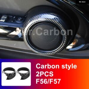 BMW ドアホーン 装飾 リングカーボンスタイル ステッカー カバー MINI ONE COOPERS JCW F55 F56 F57 スタイリング - F56F57 inner ring