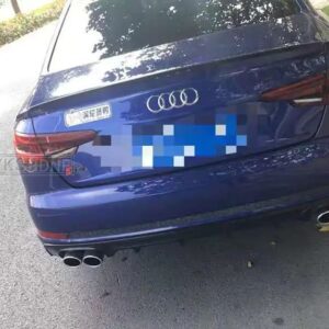アウディ A4 B8 スポイラー 2009-16 ABS プラスチック 未塗装テール翼プライマーカラーリアスポイラー - Blue