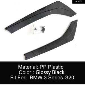 BMW リアバンパー ストリップ リップスポイラー ディフューザースプリッタース クラッチ プロテクターウイング レットサイドコーナーエクステンション 3シリ - Glossy Black