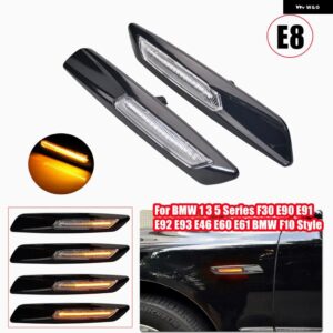 BMW 2X 1 3 5シリーズ F10 F30 E90 E91 E92 E93 E46 E60 E61 ダイナミックシーケンシャルアンバー 12V LED サイドマーカー ライト ウィンカー ランプ - Crystal Lens