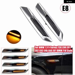 BMW 2X 1 3 5シリーズ F10 F30 E90 E91 E92 E93 E46 E60 E61 ダイナミックシーケンシャルアンバー 12V LED サイドマーカー ライト ウィンカー ランプ - Electroplated Lens