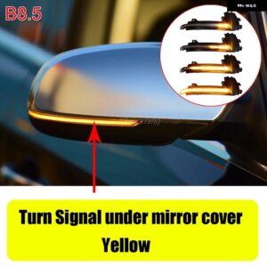 アウディ 2X ダイナミック スクロール LED ウィンカー ライト シーケンシャル バックミラー インジケーター ウインカー ライト A4 A5 B8 B8.5 A3 8P Q3 A6C6 - B8.5-Yellow