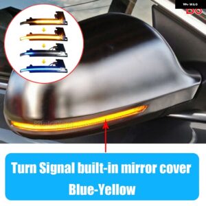 アウディ 2X ダイナミック スクロール LED ウィンカー ライト シーケンシャル バックミラー インジケーター ウインカー ライト A4 A5 B8 B8.5 A3 8P Q3 A6C6 - B8-Blue-Yellow
