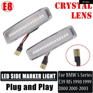 BMW 2個 ダイナミック LED サイドマーカー シーケンシャルインジケーターウインカー 5シリーズ E39 1995-2003 M5 流れる ウィンカー ライト - Dynamic Crystal