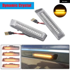 BMW フロントウイング スモークレンズダイナミック LED サイドマーカー リピーター インジケータライト 63132492179 63137164491 X5 E53 E36 - Dynamic Crystal