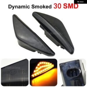 BMW 2個 LED サイドマーカー ライト E70 X5 F25 X3 E71 X6 2008-2014 ダイナミック ウィンカー シーケンシャルランプ 63137171007 63137171008 - Dynamic Smoked