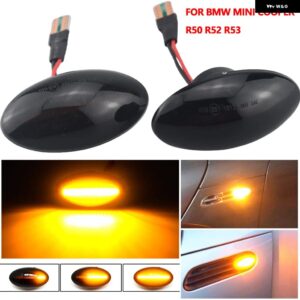BMW 63137166014 ミニクーパー R50 R52 R53 2002-2008 1112629 LED ダイナミックシーケンシャル点滅 ウィンカー ライト - Dynamic Black Type