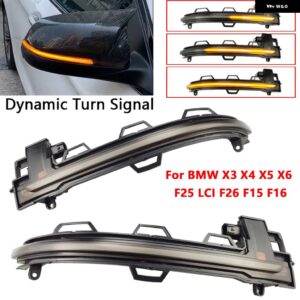 BMW ダイナミックウインカー ウィンカー LED ライト X3 X4 X5 X6 F25 LCI F26 F15 F16 2014-16 アローライト - Yellow
