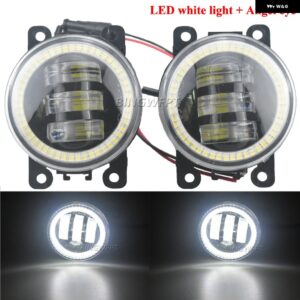 スバル 2 X LED レンズ フォグライト 30 ワットフロント フォグランプ アセンブリ インプレッサハッチバック 2011-19 - Plastic-Angel eye